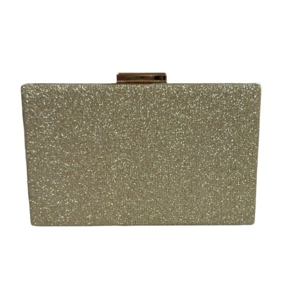 Gold Tone Chain Strap Fashion Evening Shimmer Clutch Bag - Picture 3 of 9